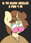  anthro blue_eyes brown_hair clothed clothing english_text equine eyebrows facial_hair fan_character hair hi_res horn male mammal markiplier mustache my_little_pony oliver_cotter stunnerpony text unicorn 