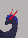  digital_media_(artwork) dragon feathered_wings feathers feral fur horn lyndez male raithypaints red_eyes smile solo wings 