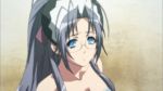  10s 1girl animated animated_gif breasts glasses hattori_hanzou_(hyakka_ryouran) hyakka_ryouran_samurai_girls large_breasts long_hair maid_headdress nipples 