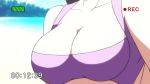  1girl animated animated_gif bikini breasts hyakka_ryouran_samurai_after hyakka_ryouran_samurai_girls recording swimsuit tokugawa_sen topless 