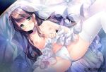  brown_hair long_hair mizuki_yuuma original panties underwear wedding_attire yellow_eyes 