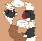  anal anal_penetration bear bottomless cartoon_network clothed clothing duo english_text gold_necklace grizzly_(wbb) grizzly_bear ice_bear male male/male mammal nokemop penetration polar_bear speech_bubble text watch we_bare_bears 