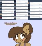  anthro blush brown_eyes brown_hair dialogue english_text equine eyebrows eyelashes fan_character female georgia_lockheart hair hi_res mammal my_little_pony solo stunnerpony text tumblr 