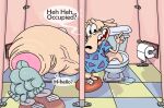  5_toes anonymous_artist anthro balls bathroom big_balls big_penis bodily_fluids bovid bovine clothed clothing cock_vore detailed_background dialogue digital_media_(artwork) duo english_text erection feet filburt_shellbach foot_focus foreskin fur genitals glans glory_hole hi_res huge_balls huge_penis hyper hyper_genitalia hyper_penis macropod male male/male mammal marsupial nickelodeon partially_retracted_foreskin penile penis public_restroom reptile restroom_stall rocko's_modern_life rocko_rama scalie smile speech_bubble sweat sweaty_feet tail text toes toilet toilet_paper turtle vein veiny_penis vore wallaby 
