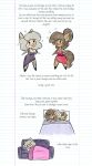  anthro bed big_breasts blush breast_size_difference breasts brown_hair chibi cleavage clothed clothing comic daughter dress drunk english_text equine eyebrows eyelashes fan_character female fishnet georgia_lockheart grey_hair hair hellen_lockheart hi_res horn male mammal mature_female mother my_little_pony oliver_cotter parent sleeping sofa stunnerpony text unicorn 
