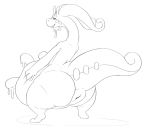  2018 ambiguous_gender antennae anus big_butt big_udders black_and_white butt digital_drawing_(artwork) digital_media_(artwork) feral full-length_portrait goodra half-closed_eyes huge_udders hyper hyper_anus hyper_udders lactating looking_at_viewer looking_back milk min monochrome nintendo nude pok&eacute;mon pok&eacute;mon_(species) portrait presenting puffy_anus simple_background sketch slightly_chubby smile solo teats thick_tail thick_thighs udders video_games white_background wide_hips 