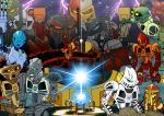  bionicle blue_eyes detailed_background digital_drawing_(artwork) digital_media_(artwork) gallforze group hi_res humanoid krekka lego lhikan lighting machine mask matau nokama not_furry nuju onewa open_mouth red_eyes robot roodaka sidorak simple_background sky smile standing teridax toa turaga vakama whenua wings yellow_eyes 