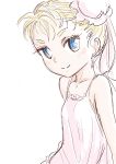  1girl blonde_hair blue_eyes breasts bun_cover child chrono_cross commentary_request double_bun looking_at_viewer marcy_(chrono_cross) s-a-murai short_hair sleepwear small_breasts solo tank_top 