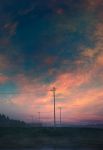  cloudy_sky commentary_request guard_rail highres mks no_humans original outdoors power_lines scenery sky sunset telephone_pole 
