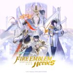  3boys 4girls absurdres alfonse_(fire_emblem) armor baldr_(fire_emblem) blonde_hair blue_eyes blue_hair character_request fire_emblem fire_emblem_heroes green_hair halo highres hood hood_down hoor_(fire_emblem) long_hair maeshima_shigeki multicolored_hair multiple_boys multiple_girls official_art old old_man red_streaks rune_(fire_emblem) short_hair single_hair_streak white_hair yellow_eyes 