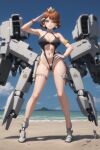  ai-generated confident heroic highres mario_(series) mecha mechabare non-web_source pilot princess_daisy robot salute smile 