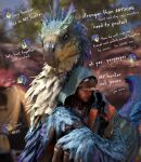  2025 3d_(artwork) absurd_res armor aroused artist_collaboration beak beard blender_(artwork) blue_body blue_feathers blurred_background blush capcom claws clothed clothing desire detailed_background digital_drawing_(artwork) digital_media_(artwork) duo english_text facial_hair feathered_crest feathered_tail feathers female female_feral feral fluffy fluffy_chest fluffy_tail green_body green_scales head_crest headgear hi_res horn hug hugging_another hugging_from_behind human infatuation ivorylagiacrus larger_female larger_feral looking_at_viewer looking_away looking_down male male/female mammal monster_hunter mount mount/rider_relations neck_tuft orange_body orange_scales outside plant possessive pupils purple_body purple_feathers rider rock scales scalie seikret shaking showfran size_difference slit_pupils smaller_human smaller_male smile standing tail tent text tight_hug tree tuft white_body white_feathers wide_hips yellow_eyes 