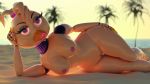  3d_(artwork) animatronic beach breasts chica digital_media_(artwork) female five_nights_at_freddy&#039;s five_nights_at_freddy&#039;s_2 hi_res machine pussy robot sand seaside solo sonic-mj video_games 