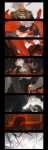  2boys alcohol bird black_gloves blood champagne_flute classicaloid closed_mouth collared_shirt cup deer drinking_glass earbuds earphones epaulettes gloves grimace highres kneeling ludwig_van_beethoven_(classicaloid) lying male_focus multiple_boys necktie octahooves on_back playing_guitar pouring puffy_sleeves red_necktie sharp_teeth shirt shore short_hair teeth white_hair white_shirt wine wine_glass wolf 
