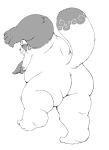  2018 anthro belly butt canine gyobu male mammal moobs overweight overweight_male solo tanuki tokyo_afterschool_summoners 
