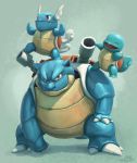  blastoise brown_eyes butt-berry gen_1_pokemon highres no_humans pokemon pokemon_(creature) shell squirtle trio turtle wartortle 