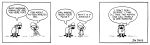 1974 20th_century 3_panel_comic 4_legs absurd_res accent ancient_art anthro arachnid arthropod black_and_white bow_tie clothing comic cowboy_hat dialogue doctor dr._gougo duo front_view german_accent gnorm_gnat_(series) hat head_mirror headgear headwear hi_res humor jim_davis jim_davis_(artist) looking_at_viewer lyman_(gnorm_gnat) male medical_instrument monochrome public_domain pun scientific_instrument simple_background spider standing stereotype talking_to_viewer unknown_species