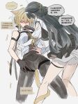  ... 2girls absurdres alternate_costume animal_ears arm_strap astra_yao astra_yao_(chandelier) asymmetrical_gloves bare_arms bare_legs bare_shoulders black_choker black_gloves black_hair black_pants black_ribbon blonde_hair blunt_bangs blush breasts cat_ears cat_girl cat_tail chinese_commentary choker clenched_hand closed_eyes closed_mouth clothing_cutout collared_shirt couple covering_own_mouth dialogue_box dress evelyn_chevalier frilled_dress frilled_sleeves frills from_side gloves grey_background hair_between_eyes hair_bun hair_intakes hair_ornament hair_ribbon hair_up hand_on_another&#039;s_stomach hand_on_another&#039;s_waist hand_over_own_mouth hand_up hands_up headband highres large_breasts leaning_back leaning_forward long_hair long_sleeves multicolored_clothes multicolored_dress multiple_girls necktie pants parted_lips ribbon shirt short_dress short_shorts shorts shoulder_cutout simple_background sleeveless sleeveless_shirt smile speech_bubble sweatdrop tail tail_wrap thigh_strap thighs translation_request white_headband white_shirt white_shorts yellow_necktie yuri zenless_zone_zero zuo_daoxing 
