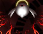  bloody_tears commentary dark halo heather_gibbons kirby_(series) kirby_64 looking_at_viewer lowres no_humans one-eyed red_eyes solo wings zero_two_(kirby) 