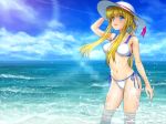  air beach bikini blonde_hair hat kamio_misuzu moonknives swimsuit 
