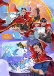 bathing cape clothing doctor_strange duo feral fish hi_res human jeff_the_land_shark magic_user male mammal marine marvel marvel_rivals shark smile soap_bubbles thegarnetdawn water