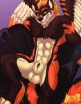  animal_genitalia anthro avian balls bird canine fox hybrid kadohusky male mammal nude phoenix pinup pose sheath xavier_(rukaisho) 