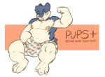  anthro clothing cuddles_(character) digital_media_(artwork) eyewear fan_character flexing fuzzy glasses male nintendo nipples pok&eacute;mon pok&eacute;mon_(species) rabidraccoon slightly_chubby tongue typhlosion underwear video_games 