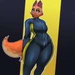 1:1 2025 abstract_background alternative_fashion anthro big_breasts biped black_claws black_eyebrows black_eyeshadow blue_lips blue_lipstick breasts brown_nose canid canine cheek_tuft claws clothed clothed_anthro clothed_female clothing diane_foxington digital_drawing_(artwork) digital_media_(artwork) dreamworks ear_piercing ear_ring eyebrow_piercing eyebrows eyelashes eyeshadow facial_piercing facial_tuft female finger_claws fingers fox fur fur_tuft glistening glistening_eyelids glistening_eyes goth green_eyes hand_behind_back hi_res humanoid_hands iris light_body light_fur light_nose lips lipstick long_eyelashes looking_at_viewer makeup mammal mouth_closed multicolored_clothing multicolored_skinsuit orange_body orange_ears orange_fur outline piercing pointy_ears portrait prick_ears pupils quattrant ring_piercing simple_background skinsuit snout solo standing straight_legs tail the_bad_guys thick_thighs three-quarter_portrait three-quarter_view tight_clothing tuft two_tone_clothing two_tone_skinsuit two_tone_tail white_outline zipper