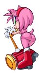  alpha_channel amy_rose boots bracelet breasts butt clothing eyelashes female footwear fur gloves green_eyes hairband hedgehog jewelry lipstick looking_at_viewer looking_back makeup mammal medrifogmatio mostly_nude piko_piko_hammer pink_fur pussy rear_view side_boob solo sonic_(series) 
