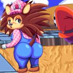 1:1 ambiguous_gender animal_crossing anthro anyplant088 big_butt butt duo eulipotyphlan female female_focus hedgehog hi_res mammal mario_bros nintendo sable_able shyguy solo_focus super_mario_64