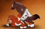  animal_genitalia animal_pussy antlers black_nose black_pawpads black_pussy blue_eyes brown_body brown_fur canid canine canine_genitalia canine_pussy duo erection eyes_closed fangs female female_penetrated feral feral_on_feral feral_penetrated feral_penetrating feral_penetrating_feral fur genitals grey_pawpads hi_res horn killthe_demon leg_markings lying male male/female male_penetrating male_penetrating_female mammal markings on_front open_mouth orange_body orange_fur pawpads penetration penile penile_penetration penis_in_pussy pussy sex side_view simple_background socks_(marking) teeth tongue tongue_out vaginal vaginal_penetration white_body white_fur 