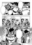  2018 anthro blush book cat comic feline inside leopard likulau lin_hu male mammal monochrome nekojishi rossciaco shu-chi sitting tiger 