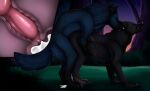  animal_genitalia animal_penis black_body black_fur black_nose blue_body blue_fur bodily_fluids canid canine canine_genitalia canine_penis cum cum_in_uterus cum_inside cum_on_ground duo erection eyes_closed female female_penetrated feral feral_on_feral feral_penetrated feral_penetrating feral_penetrating_feral from_behind_position fur genital_fluids genitals grass hi_res internal killthe_demon leg_markings male male/female male_penetrating male_penetrating_female mammal markings mounting mouth_closed outside penetration penis pink_penis plant sex shrub side_view socks_(marking) sunset tree uterus vaginal vaginal_penetration 