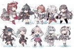  6+girls asashio_(kancolle) black_hair black_thighhighs blue_headband bodysuit brown_hair brown_pantyhose chibi dress fuyutsuki_(kancolle) gloves grey_hair grey_thighhighs grin hachimaki hair_ornament hair_over_one_eye hairclip hamakaze_(kancolle) hatsushimo_(kancolle) hatsushimo_kai_ni_(kancolle) headband headgear highres holding isokaze_(kancolle) kantai_collection kasumi_(kancolle) kasumi_kai_ni_(kancolle) long_hair multiple_girls neckerchief oil-paper_umbrella one_side_up open_mouth pantyhose pleated_skirt poipoi_purin ponytail rigging sailor_collar sailor_dress school_uniform serafuku short_hair side_ponytail single_thighhigh skirt smile standing suzutsuki_(kancolle) thigh_strap thighhighs umbrella water white_bodysuit yahagi_(kancolle) yahagi_kai_ni_(kancolle) yamato_(kancolle) yamato_kai_ni_(kancolle) yukikaze_(kancolle) yukikaze_kai_ni_(kancolle) 