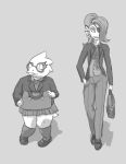  alphys blush clothing duo eye_patch eyewear female fish lizard marine rayhiros reptile scalie school_uniform teeth undertale undyne uniform video_games 