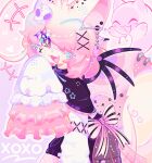 2024 3_toes accessory akabi_the_bat ambiguous_gender anthro bat black_bottomwear black_clothing black_ear_piercing black_shorts bottomwear clothed clothed_anthro clothed_male clothing colored cross_ear_piercing crossdressing digital_drawing_(artwork) digital_media_(artwork) ear_piercing english_description eyelashes eyes_closed feet felid feline femboy fully_clothed fully_clothed_anthro fully_clothed_male fur goo_creature hair hair_accessory hair_over_eye hairclip heart_symbol hi_res light lighting looking_at_viewer male male_anthro mammal medium_hair membrane_(anatomy) membranous_wings noseless open_mouth open_smile piercing pink_hair pink_nose pink_tail pink_tongue pink_wings pose punipuniii pupils purple_eyelashes purple_eyes shaded shorts simple_background sleeves_past_fingers smile smiling_at_viewer solo star_(shape) tail toes tongue white_body white_fur wings xoxo yellow_bow yellow_pupils