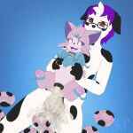 absurd_res animal_genitalia animal_penis animal_pussy anthro anthro_on_feral arian_the_dalmatian bestiality big_dom_small_sub black_body black_fur bodily_fluids canid canine canine_genitalia canine_penis canine_pussy canis chair_position collar cum cum_in_pussy cum_inside dalmatian digit_ring domestic_dog dominant duo eeveelution egg espeon excessive_cum excessive_genital_fluids eyewear female feral from_behind_position fur generation_2_pokemon genital_fluids genitals glasses hair hi_res hybrid jewelry jm-luxro larger_male leaking_cum lewxen male male/female mammal neck_tuft nintendo oviposition penis pink_body pink_fur pokemon pokemon_(species) purple_hair pussy ring sex size_difference tuft veo_(st3veo) wedding_ring white_body white_fur