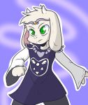  2016 anthro asriel_dreemurr blush boss_monster caprine clothing crackers goat green_eyes jewelry male mammal necklace solo undertale video_games young 