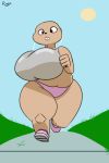  animated anthro belly big_breasts black_eyes black_nose bouncing_breasts breasts brown_fur buckteeth cleavage clothed clothing english_text exercise female footwear front_view full-length_portrait fully_clothed fur hamster headphones hi_res huge_breasts mammal midriff overweight plaga portrait rodent running shoes solo standing teeth text thick_thighs wide_hips 