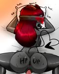  anus bed blindfold blush breasts butt dark_skin demon disembodied_penis duo female horn humanoid lilith_(tboi) male male/female male_penetrating not_furry penetration penis pussy solo_focus the_binding_of_isaac vaginal vaginal_penetration 