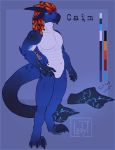  2018 anthro claws digital_media_(artwork) dinosaur dragon horn hybrid lady-t_(artist) male nude raptor scalie solo theropod 