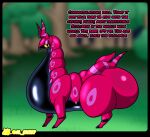 2025 al_gx antennae_(anatomy) anthro arthropod artist_name big_butt black_body bottom_heavy butt centipede comic dialogue english_text eyelashes female feral generation_5_pokemon hi_res huge_butt huge_thighs hyper hyper_butt multicolored_body myriapod nintendo pokemon pokemon_(species) quadruped red_body scolipede solo text thick_thighs
