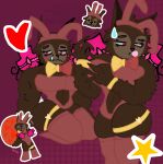 annoyed anthro big_butt blush brown_body bugbear bunny_costume butt chewing_gum clothed clothing costume cu3rvo digital_media_(artwork) dungeons_and_dragons easter footwear hasbro hi_res holidays humanoid ibispaint_(artwork) legends_of_avantris male muscular muscular_male pink_clothing skimpy smile smiling_at_viewer socks solo sticker suggestive teeth tooth_gap torbek wizards_of_the_coast