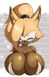  2018 anthro black_nose breasts bust_portrait canine digital_media_(artwork) eyes_closed fangs female hair hi_res mammal portrait smile solo sonic_(series) suirano whisper_the_wolf 