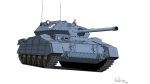  caterpillar_tracks commentary crusader_(tank) emblem girls_und_panzer ground_vehicle highres military military_vehicle motor_vehicle st._gloriana's_(emblem) tank white_background 
