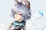  animal_ears closed_mouth grey_hair houdukixx jewelry looking_at_viewer mouse_ears nazrin necklace red_eyes short_hair smile solo touhou upper_body 