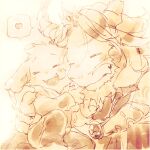  &gt;_&lt; 2boys asgore_dreemurr asriel_dreemurr blush cape closed_eyes commentary_request crown father_and_son furry furry_male goat_horns heart horns hug ina_(inarizusi1) jacket laughing long_hair male_focus monochrome multiple_boys open_mouth pants parent_and_child sepia smile speech_bubble spoken_heart undertale 