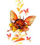  bug butterfly butterfly_wings commentary_request horns howausa insect kirby:_star_allies kirby_(series) looking_at_viewer morpho_knight no_humans shoulder_pads simple_background spoilers white_background white_eyes wings 