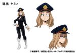  1girl bodysuit boku_no_hero_academia breasts cleavage concept_art hat kemii_(boku_no_hero_academia) white_boots 