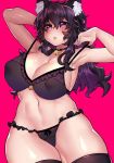  animal_ears armpits breasts cat_ears commentary highres lingerie non-web_source nyarla_(osiimi) osiimi thick_thighs thighs underwear 